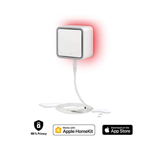 Eve Water Guard - Smarter Wassermelder, 2m Sensorkabel (verlängerbar),  100dB, Wasseralarm auf iPhone, iPad, Apple Watch (Apple HomeKit) - Homesuits